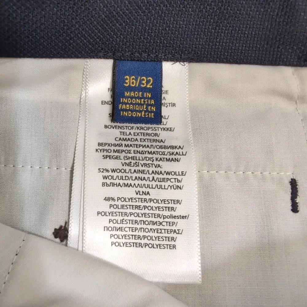 NEW Polo Ralph Lauren Men's 36X32 Wool Blend Cuffed‎ Pants Deep Navy Blue NWT